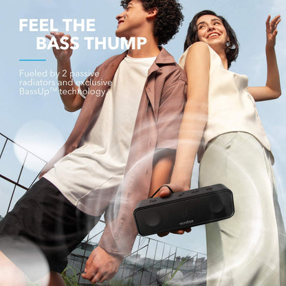 Soundcore 3 – Bocina Bluetooth Portátil (16 W), IPX7, 24 h de Batería, Drivers de Titanio, BassUp™, PartyCast, Ecualizador en App – Para casa, ducha, exterior y playa