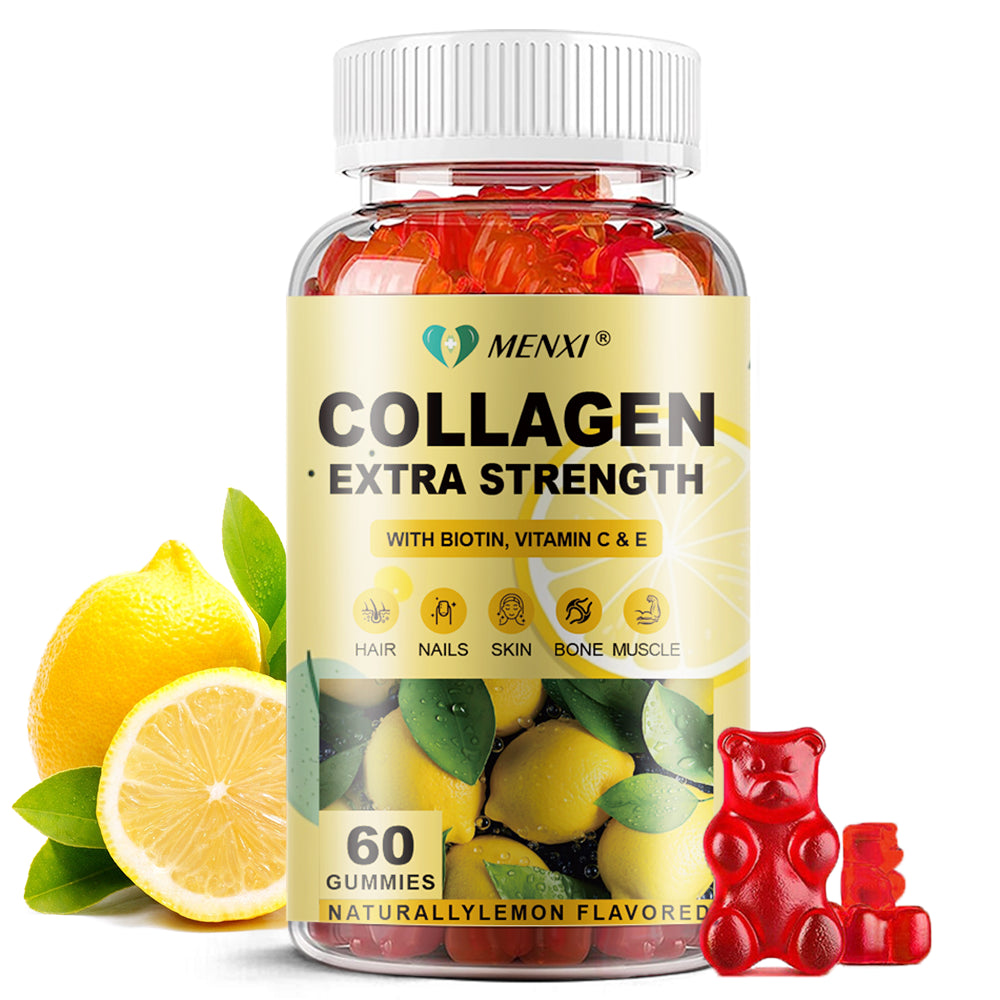 Menxi Gomitas de Colágeno Hidrolizado Premium – Antienvejecimiento con Biotina, Vitamina C, Zinc y Vit E