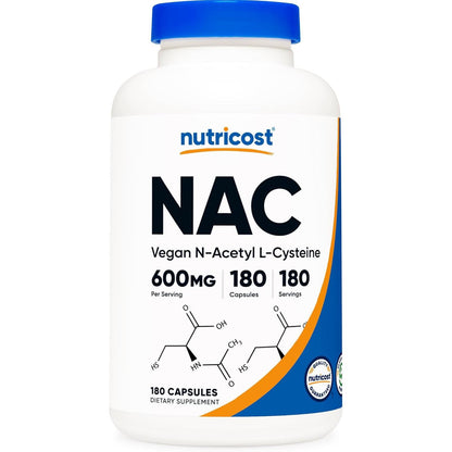 N-Acetyl L-Cysteine (NAC) 600 mg – 180 Cápsulas | Vegano, Sin OGM, Sin Gluten