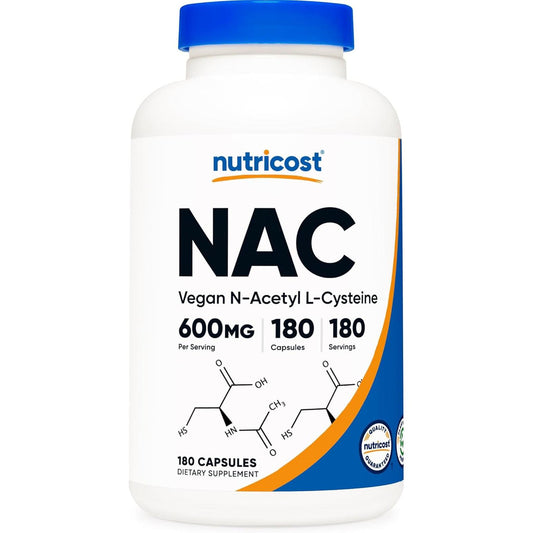 N-Acetyl L-Cysteine (NAC) 600 mg – 180 Cápsulas | Vegano, Sin OGM, Sin Gluten