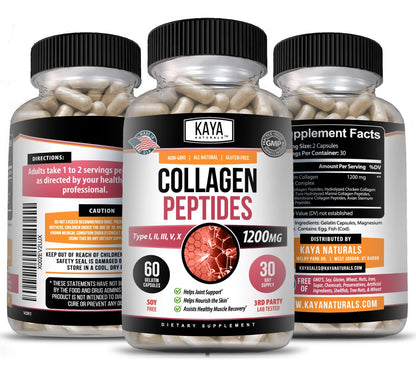 Kaya Collagen Peptides + Ácido Hialurónico – 1200 mg | Cápsulas