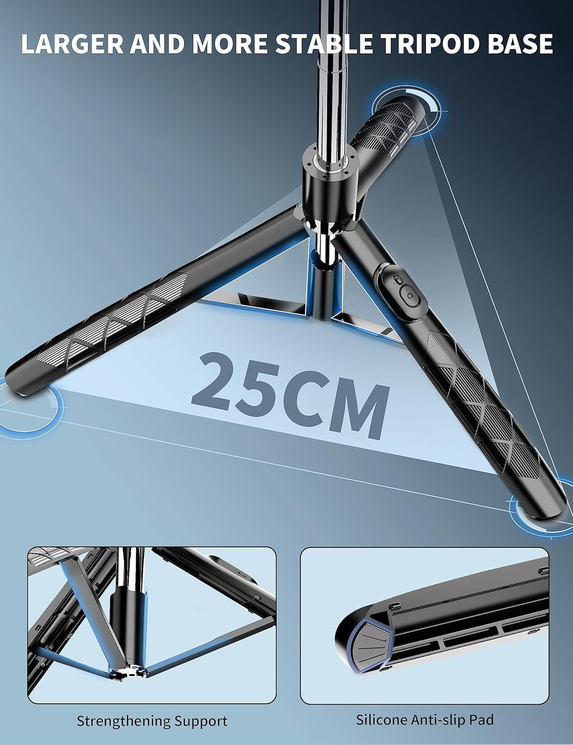 Trípode + Selfie Stick 2-en-1 de 71" con Control Remoto | Rotación 360° | Compatible iPhone/Android y Cámaras (Rosca 1/4")
