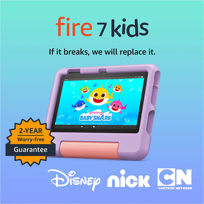 Fire 7 Kids Tablet (Modelo más reciente) 7" – 32 GB – Morado (Ages 3–7)