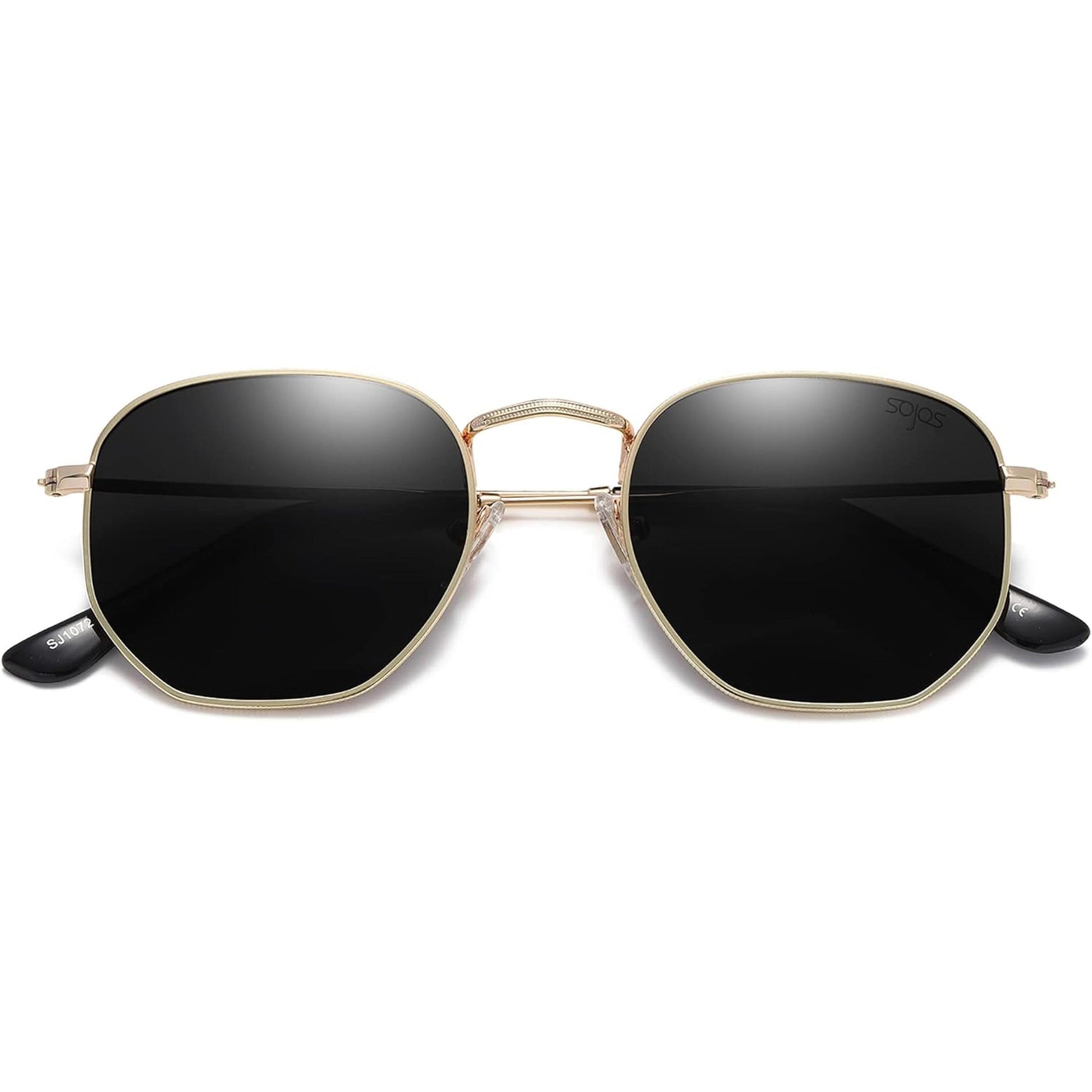 Lentes de Sol SOJOS SJ1072 Cuadrados Polarizados, Estilo Hexagonal Pequeño Retro, Unisex UV400 para Hombre y Mujer
