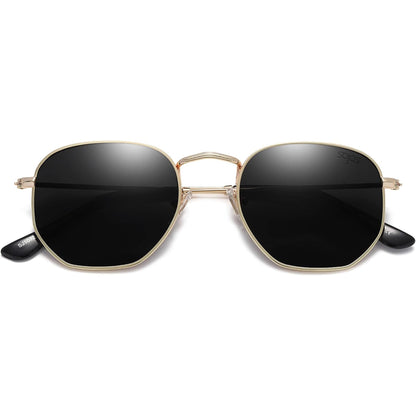 Lentes de Sol SOJOS SJ1072 Cuadrados Polarizados, Estilo Hexagonal Pequeño Retro, Unisex UV400 para Hombre y Mujer
