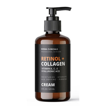 Crema Antiarrugas Retinol + Colágeno con Ácido Hialurónico, Vitaminas C y E – 118 ml