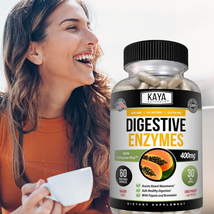Enzimas Digestivas Kaya Naturals con Prebióticos y Probióticos