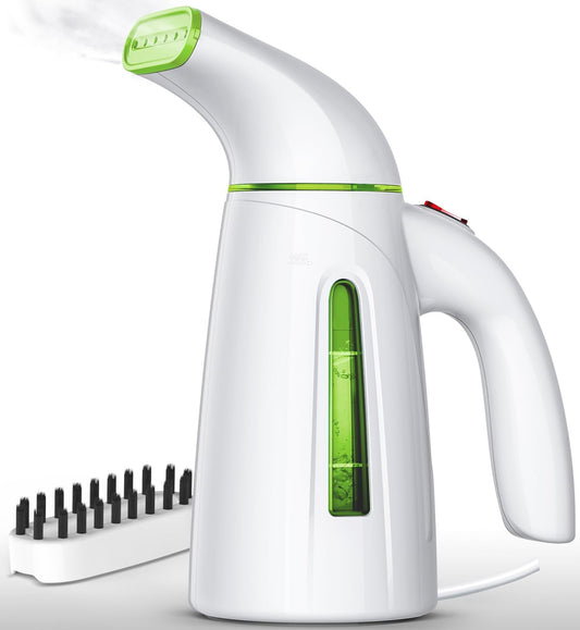 Vaporizador de Ropa 950 W | Depósito 300 ml (hasta 20 min de vapor) | Calienta en 30 s | Panel Acero Inoxidable 304 | Cable 9 ft / 2.7 m | Portátil de viaje | Solo 120 V