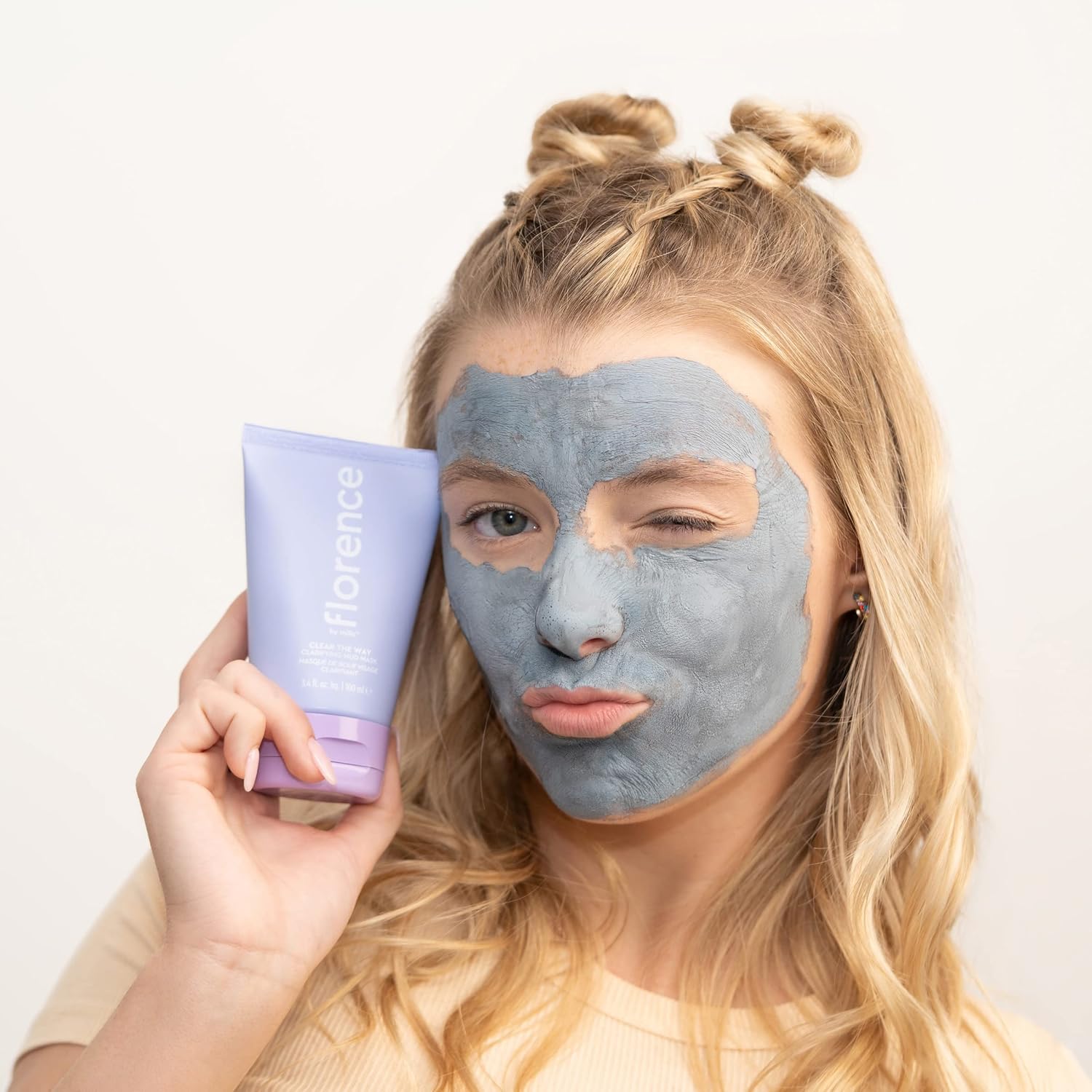 Florence by Mills Clear the Way Clarifying Mud Mask | Mascarilla Facial Purificante con Carbón, Ácido Salicílico y Arcilla Caolín – Limpieza Profunda y Piel Suave – 100 ml