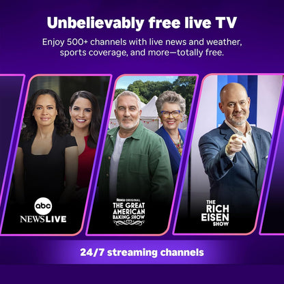 Roku Streaming Stick Plus 2025 | Dispositivo de Streaming 4K HDR con Control Remoto por Voz, TV en Vivo & Gratuita, Compacto y Portátil