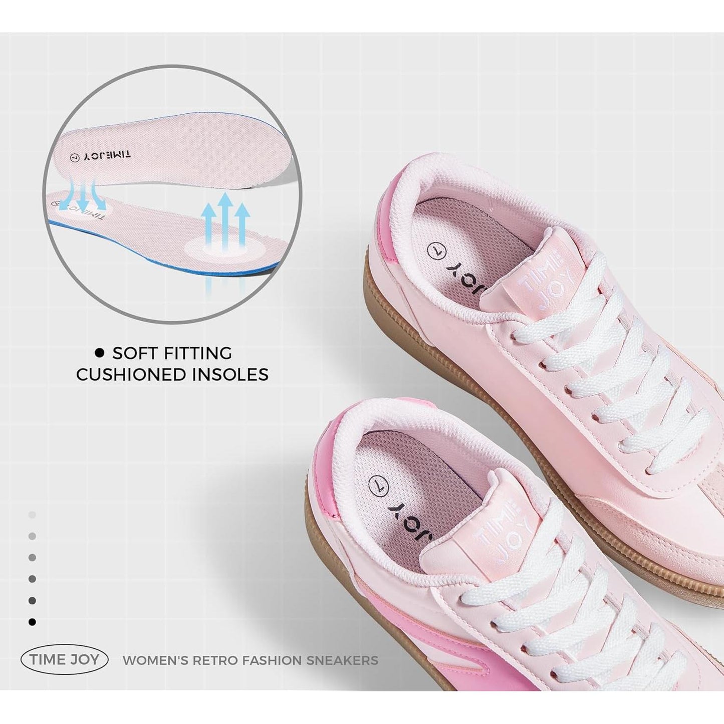 Zapatillas retro para mujer | Estilo vintage | Cuero y gamuza Rosa