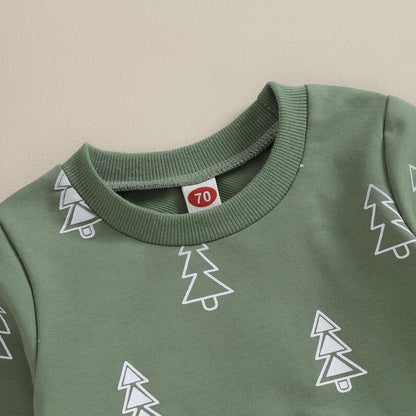 Conjunto de 2 piezas de ropa para bebé y niño, sudadera con cuello redondo con letras y pantalones casuales de otoño e invierno