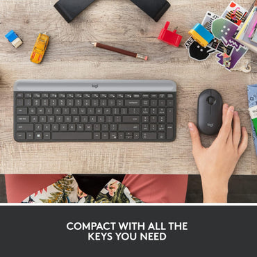 Logitech MK470 Combo Slim – Teclado y Ratón Inalámbricos (Grafito)