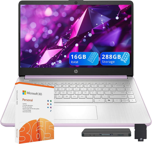 Laptop insignia HD para estudiantes y negocios de 14 pulgadas | 1 año Office 365 y copiloto AI | 16 GB de RAM | 288 GB de almacenamiento 