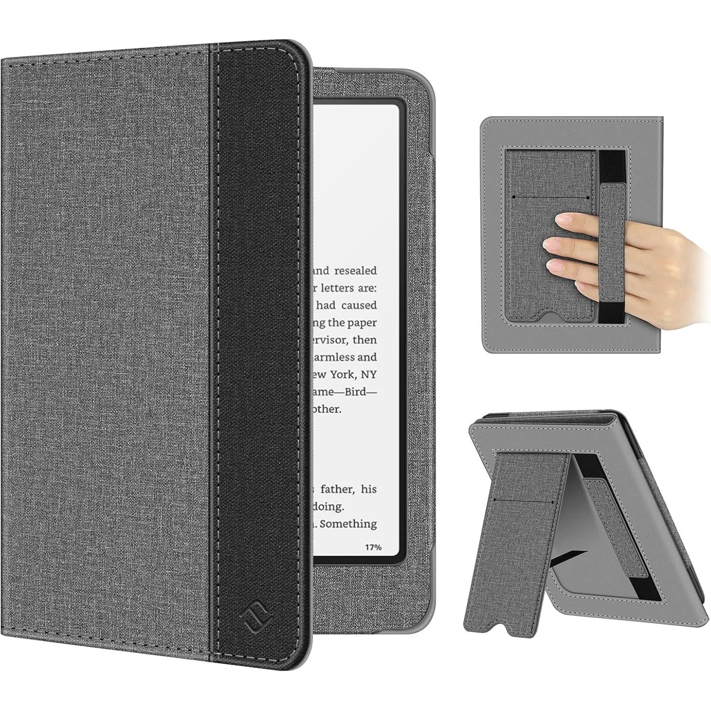 Fintie Case for 7"/6.8" Kindle Paperwhite(12Th/11Th Generation-2024/2021) and Kindle Colorsoft Signature Edition -Slim Foldable Stand Cover Auto Wake/Sleep for Paperwhite 2024, Denim Gray