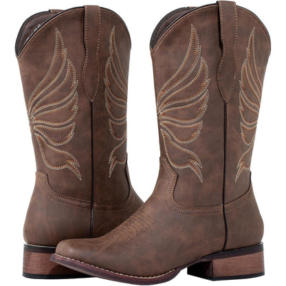 Botas vaqueras para mujer | Botas vaqueras con punta cuadrada