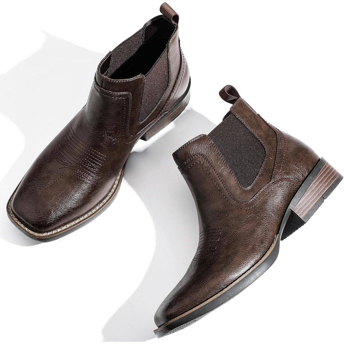 Botas vaqueras Chelsea para hombre | Punta cuadrada | Botas vaqueras al tobillo para hombre