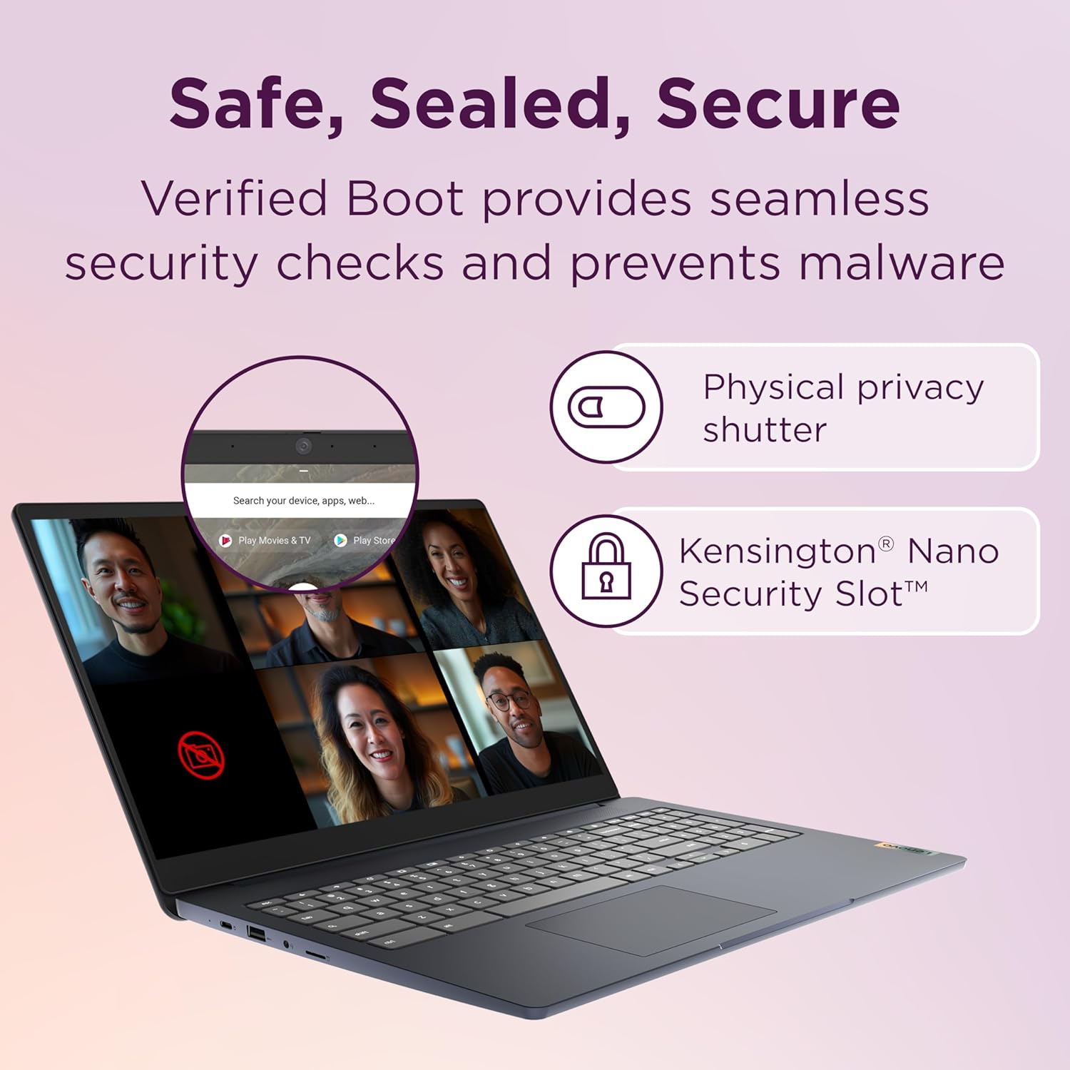 Laptop Lenovo IdeaPad 3i Chromebook | Pantalla FHD de 15.6" | Intel Celeron N4500 | 8 GB de RAM, 64 GB eMMC | Cámara de 720p | Color: azul abismo