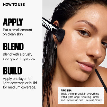 Milk Makeup Hydro Grip Skin Tint en Gel Hidratante | Cobertura Ligera Modulable hasta 12 hs | Con Ácido Hialurónico, No Comedogénico, Acabado Luminoso