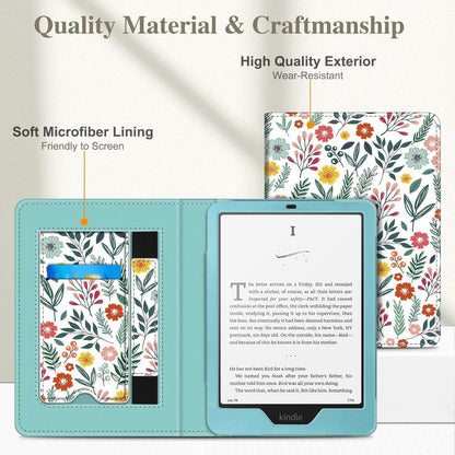 Fintie Case for 7"/6.8" Kindle Paperwhite(12Th/11Th Generation-2024/2021) and Kindle Colorsoft Signature Edition -Slim Foldable Stand Cover Auto Wake/Sleep for Paperwhite 2024, Spring Bloom