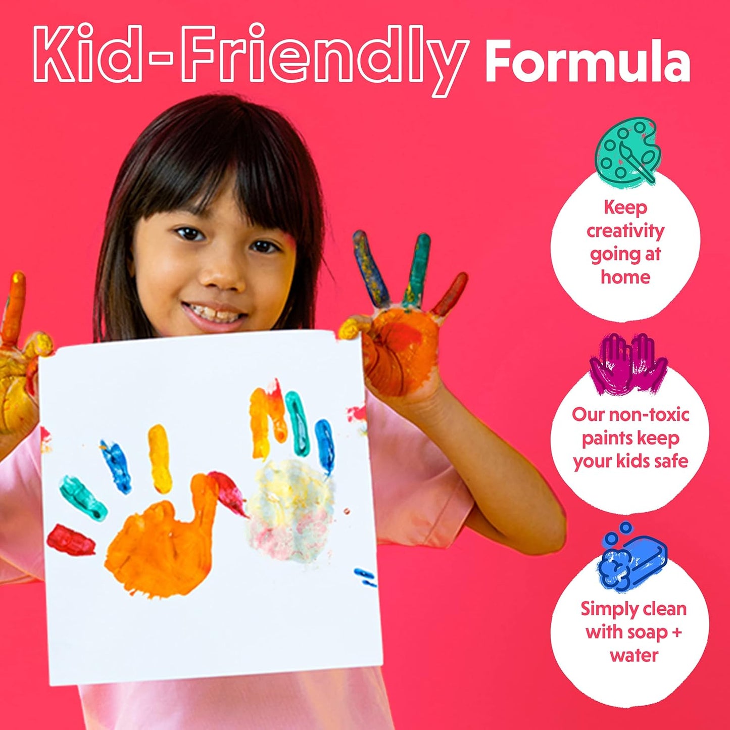 Kit de pinturas | 24 acrílicos + 3 pinceles | Adultos y niños