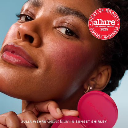 GetSet Soft Matte Powder Blush - Fórmula autoajustable de 12 horas a prueba de sudor
