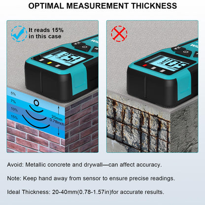 Medidor de Humedad sin Agujas WM01, Tester Digital para Madera, Paredes, Concreto y Pisos – Detección Precisa y No Destructiva
