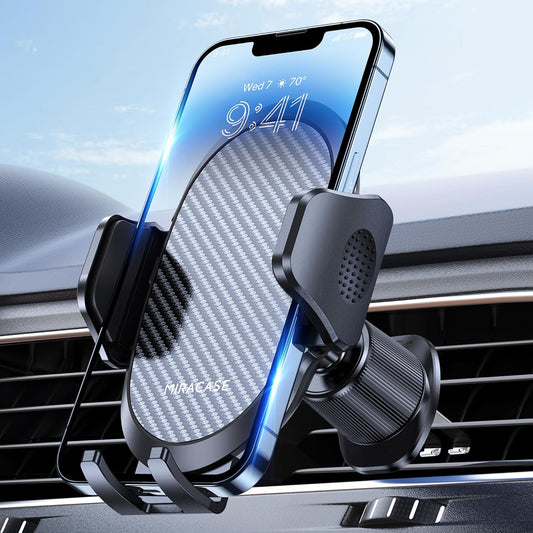 Soporte de Celular para Auto con Gancho Metálico — Rejilla de Aire | Operación con Una Mano | Rotación 360° | Universal iPhone/Android (Negro)