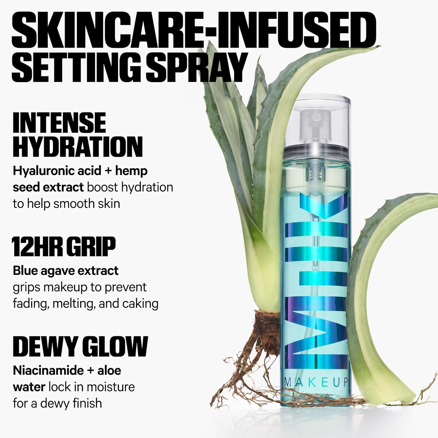 Milk Makeup Hydro Grip Set + Refresh Spray | Spray Fijador e Hidratante con Ácido Hialurónico y Niacinamida | Hasta 12 hs de duración, Alcohol-Free