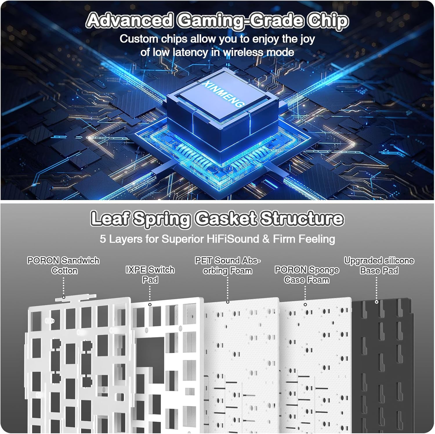 Teclado mecánico inalámbrico para juegos con perilla intercambiable en caliente