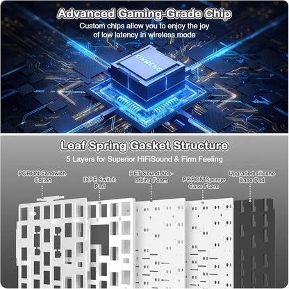 Teclado mecánico inalámbrico para juegos con perilla intercambiable en caliente