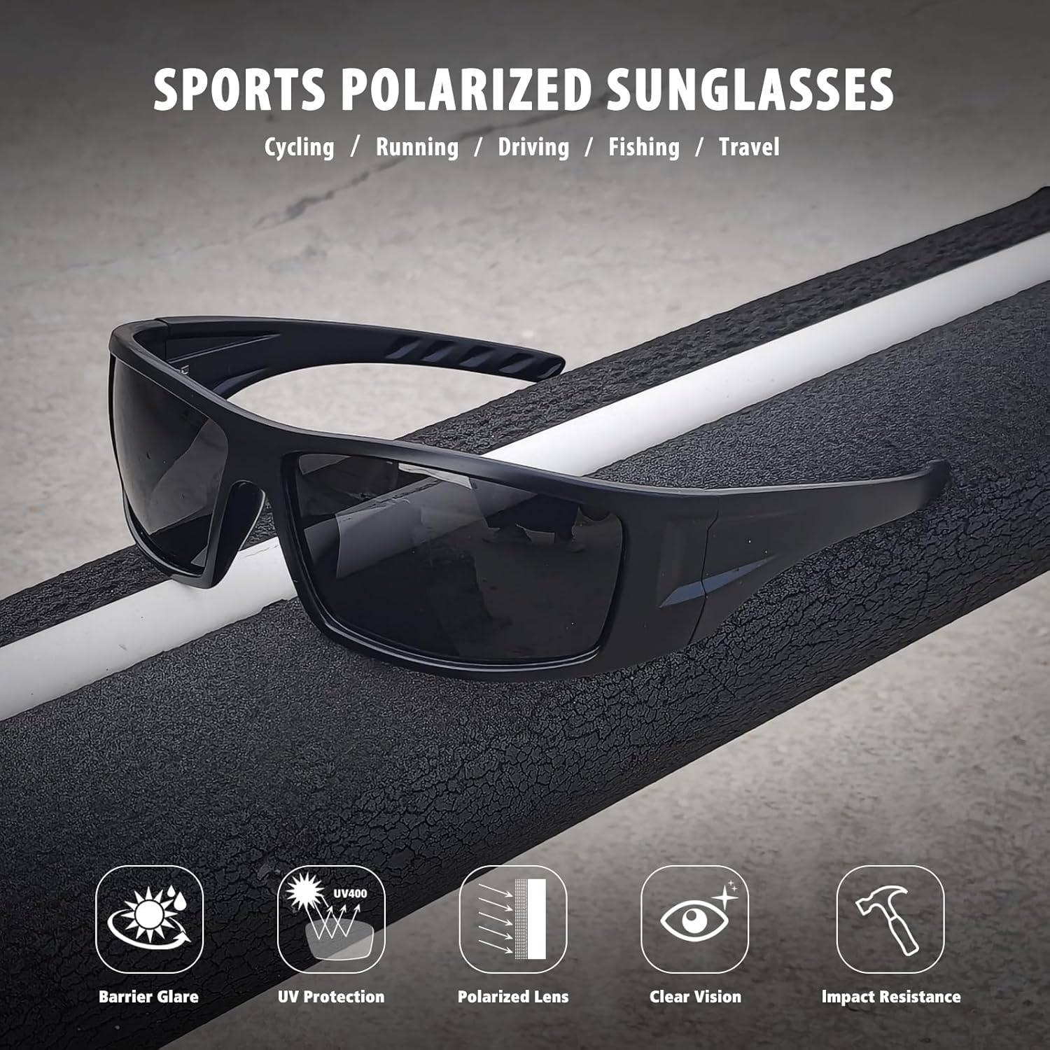 Gafas de Sol Deportivas Polarizadas para Hombre y Mujer – Montura Irrompible, Protección UV400, Ideales para Ciclismo y Pesca