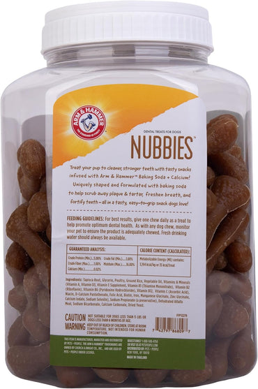 Arm & Hammer Nubbies Dental Treats para Perros | 139 Galletas Dentales con Bicarbonato y Calcio | Sabor Pollo
