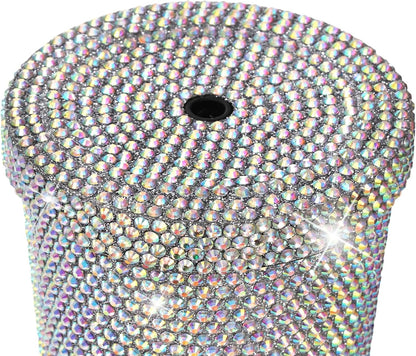 Vaso térmico con glitter y tapa | 798 ml | Aislado de acero inoxidable con diamantes de imitación de primera calidad | Color: Plata