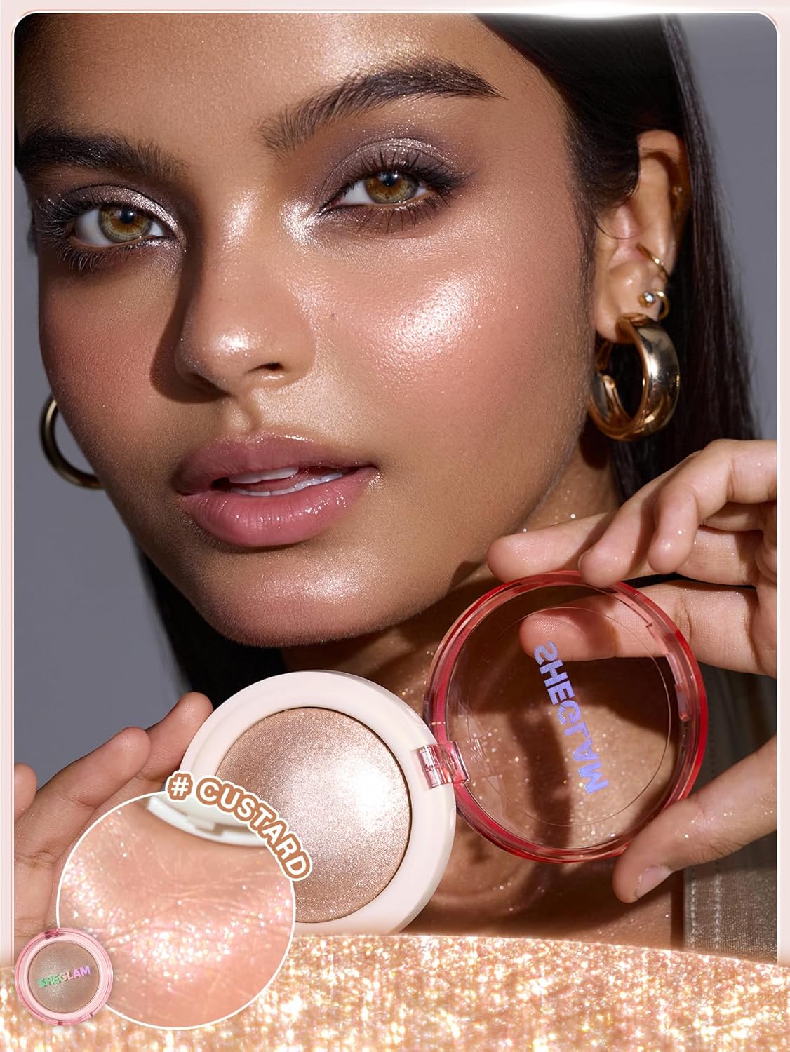 Iluminador con fórmula simil Mochi | Maquillaje brillante | Larga duración | Color:  Custard