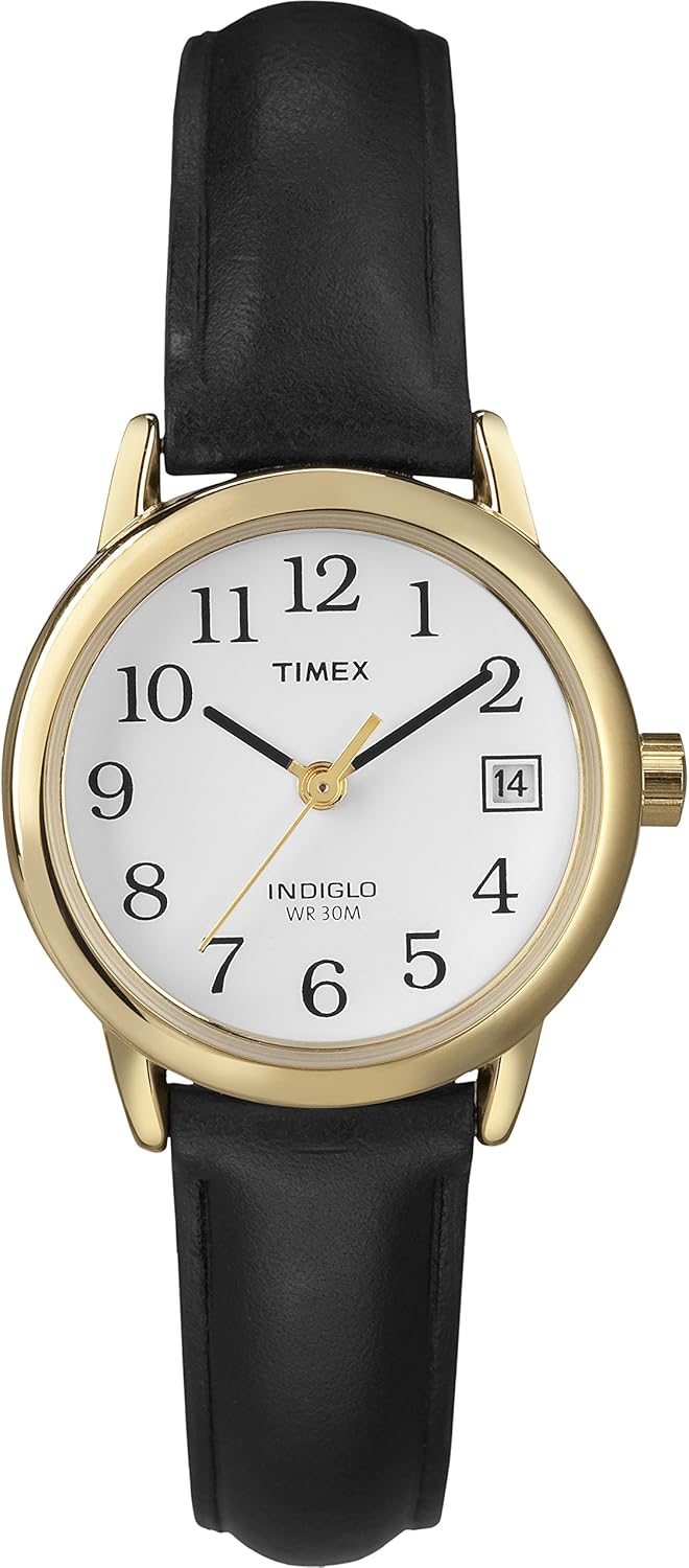 Reloj para Mujer Easy Reader | Analógico de Cuarzo | Números Grandes de Alta Legibilidad | Correa (Cuero/Acero Extensible) | Resistente a Salpicaduras | Estilo Clásico Diario