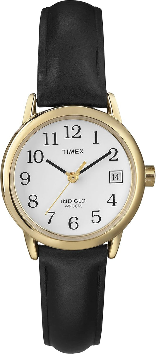 Reloj para Mujer Easy Reader | Analógico de Cuarzo | Números Grandes de Alta Legibilidad | Correa (Cuero/Acero Extensible) | Resistente a Salpicaduras | Estilo Clásico Diario