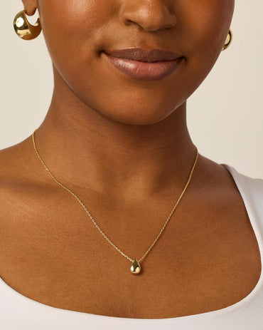Collar Colgante Lágrima para Mujer | Baño en Oro 14K | Collar Elegante y Minimalista con Dije de Pera