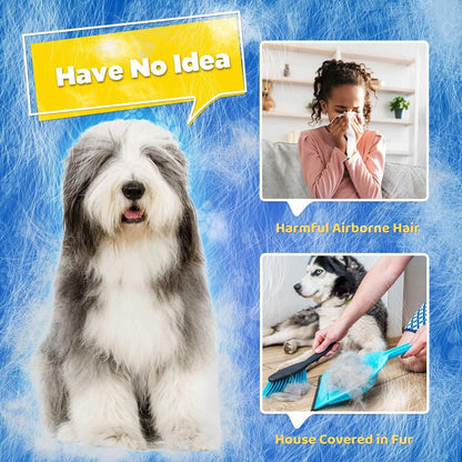 Guantes Removedores de Pelo para Mascotas (Par) | 255 Puntas de Silicona, Masaje y Grooming para Perros, Gatos y Caballos | Azul