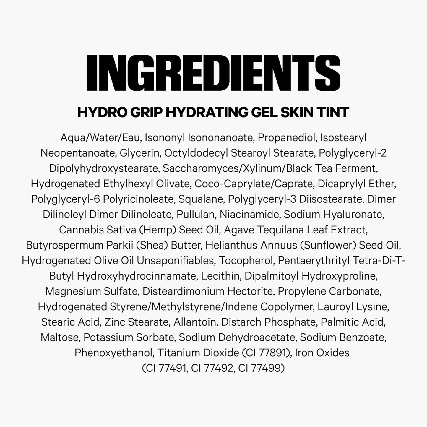 Milk Makeup Hydro Grip Skin Tint en Gel Hidratante | Cobertura Ligera Modulable hasta 12 hs | Con Ácido Hialurónico, No Comedogénico, Acabado Luminoso