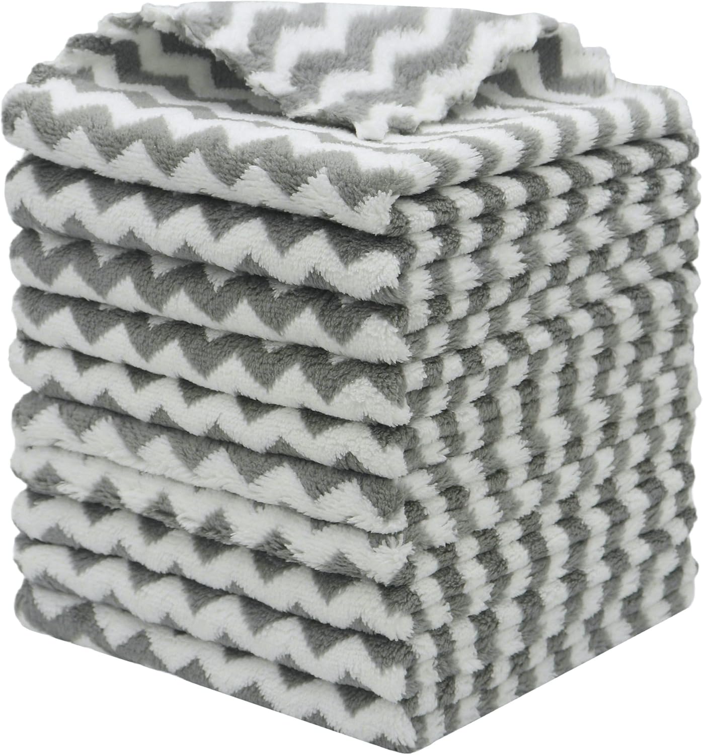 Trapos de limpieza de microfibra sin pelusas | Paquete de 10 trapos de secado rápido para limpieza | Súper absorbentes | Tamaño 12 x 12 pulgadas | Color: Gris