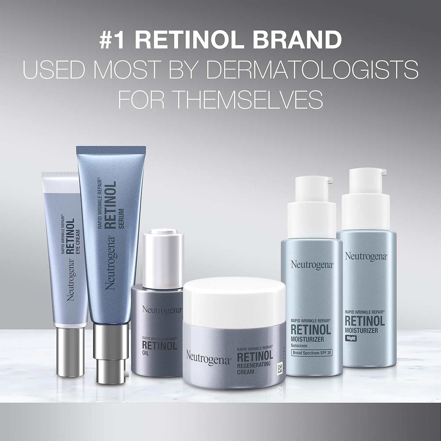 Neutrogena - Crema facial regeneradora de retinol y ácido hialurónico para reparación rápida de arrugas y crema hidratante para el cuello antiarrugas, con ácido hialurónico y retinol, 1.7 onzas