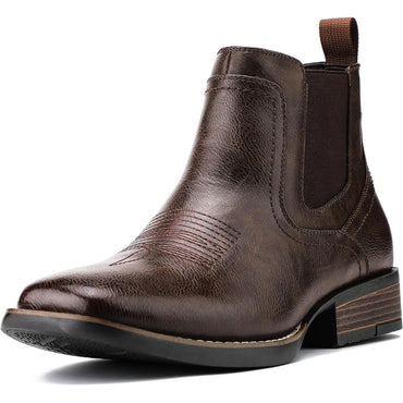 Botas vaqueras Chelsea para hombre | Punta cuadrada | Botas vaqueras al tobillo para hombre
