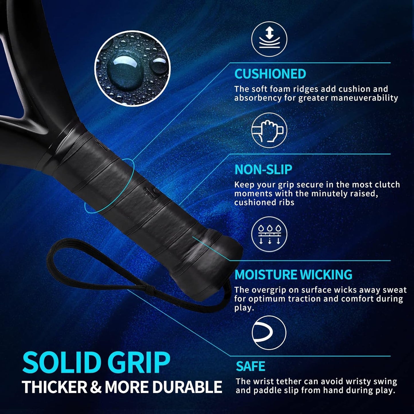 Padel Racket Carbon Fiber Surface with EVA Memory Flex Foam Core Lightweight Padel Racquet