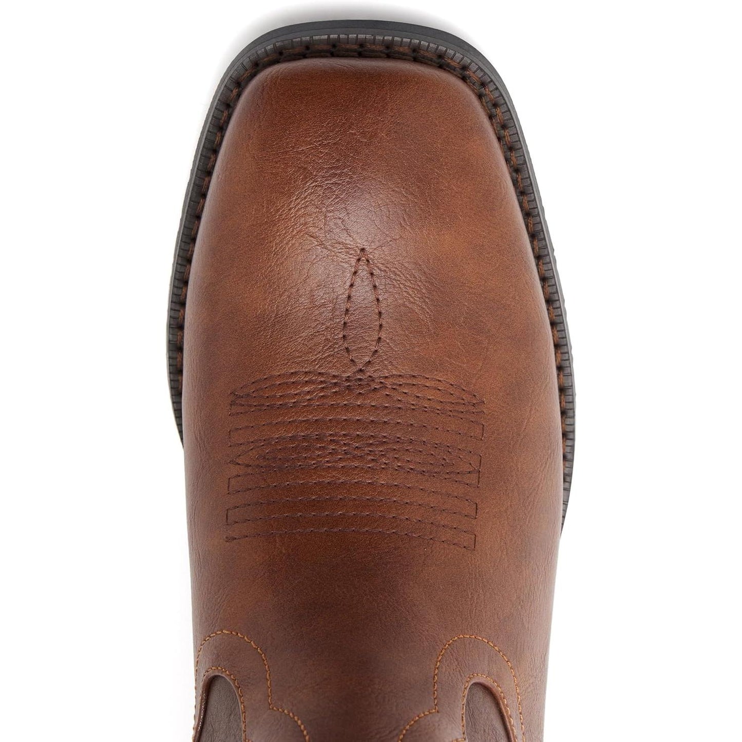 Botas vaqueras clásicas bordadas para hombre | Botas occidentales antideslizantes con punta cuadrada y tacón grueso