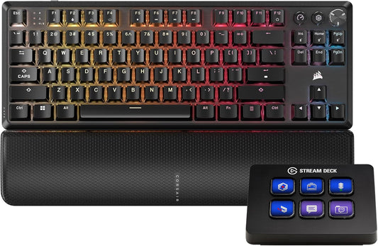 Corsair K70 CORE TKL Wireless + Elgato Stream Deck Mini – Bundle Profesional para Gaming