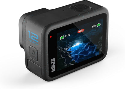 GoPro HERO12 Black – Cámara de acción impermeable con video 5.3K60 Ultra HD, fotos de 27MP, HDR, transmisión en vivo y estabilización avanzada