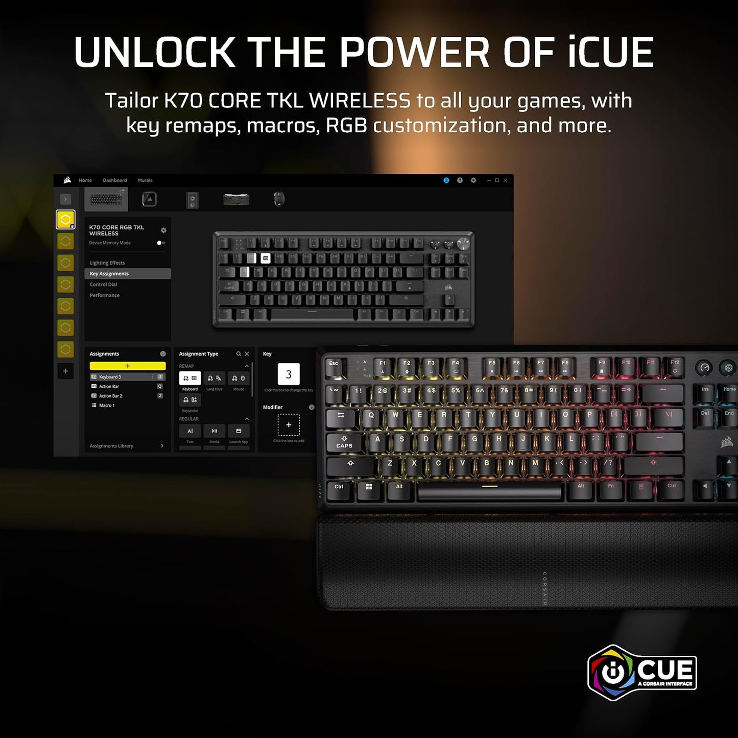Corsair K70 CORE TKL Wireless + Elgato Stream Deck Mini – Bundle Profesional para Gaming