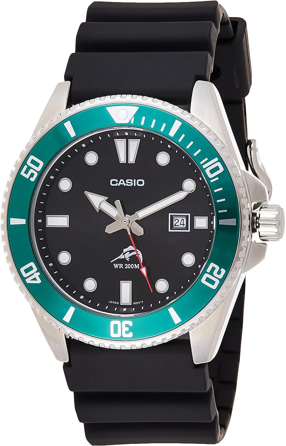MDV106 Series | Unisex Analog Watch | 200M WR | Stainless Steel Case | Resin Band | 2 Hand Analog (HR, Min, SEC) | Date Display | Screw down Crown/Screw down Caseback | 3 Year Battery