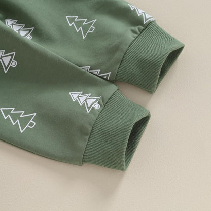 Conjunto de 2 piezas de ropa para bebé y niño, sudadera con cuello redondo con letras y pantalones casuales de otoño e invierno